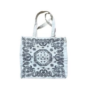 Madewell Reusabale Canvas Bandana Paisley Tote Cream